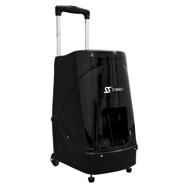 SIBOASI 2024 Smarter Squash Ball Machine 336A on court with programmable control panel and ball hopper