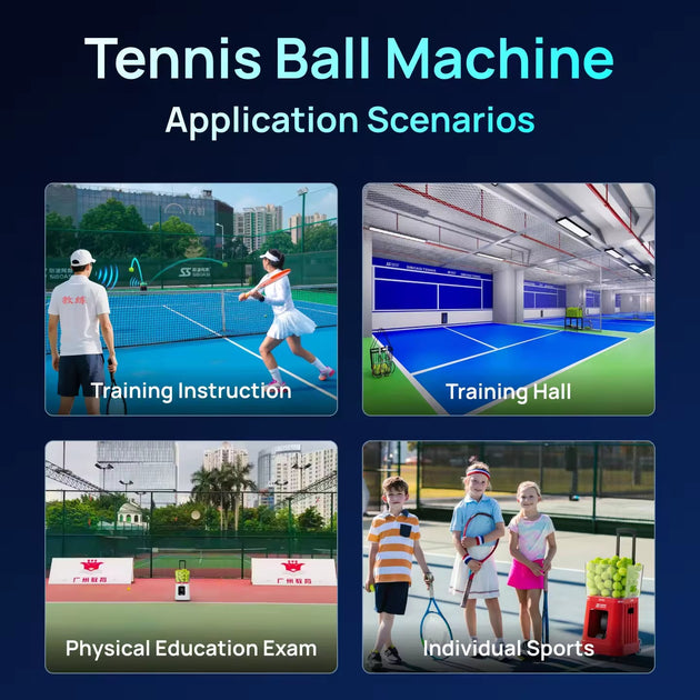 SIBOASI Portable Tennis Ball Machine Intelligent Voice Control with Remote Rubber Ball Thrower T7Pro