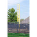 Pair of 30-foot tall galvanized steel foul poles with bright orange finish, designed for permanent inground stadium installat