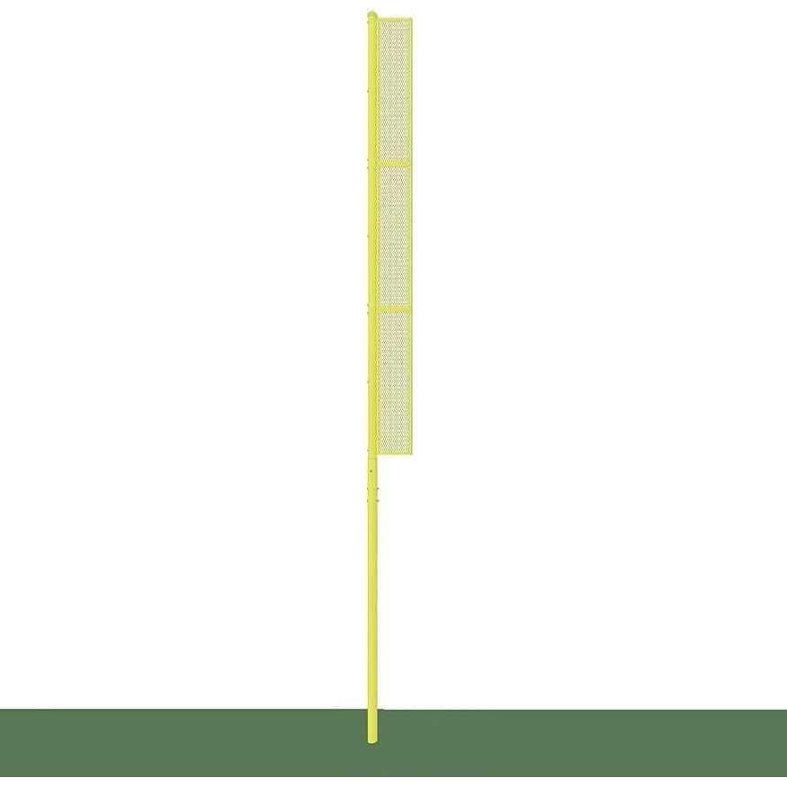 Yellow Jaypro Baseball and Softball Foul Pole set up on a field