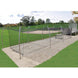 Jaypro Sports Professional Outdoor Batting Tunnel Frame set up in a field ready for training sessions