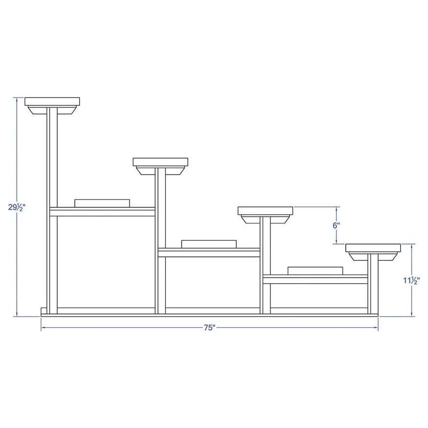 Jaypro Bleacher - 15' (4 Row - Single Foot Plank) - Standard, Outdoor BLCH-4