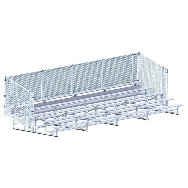 Jaypro Bleacher - 27' (5 Row - Single Foot Plank with Chain Link Rail) - Enclosed BLCH-527C
