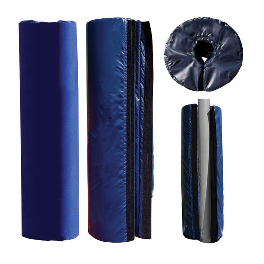 Professional-grade Jaypro Sports goal post pad installed on an outdoor football field