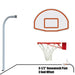 Jaypro Gooseneck Basketball System with aluminum fan backboard and gooseneck pole setup