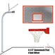 Jaypro Gooseneck Basketball System (4-1/2" Pole with 4' Offset) 72"W x 42"H Perforated Aluminum Backboard