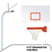 Jaypro Gooseneck Basketball System (4-1/2" Pole with 4' Offset) 72"W x 42"H Steel Backboard