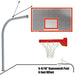 Jaypro Gooseneck Basketball System (5-9/16" Pole with 6' Offset) 72"W x 42"H Perforated Aluminum Backboard