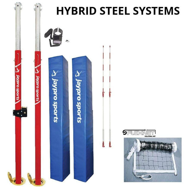 Jaypro Hybrid Steel Volleyball Net System