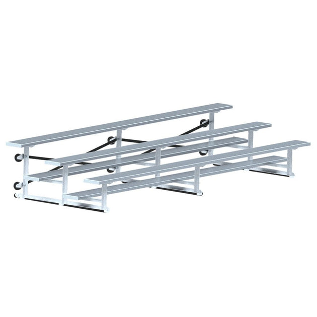 Jaypro Indoor Bleacher - 15 ft. (3 Row - Single Foot Plank) -Tip & Roll BLCH-3TRG