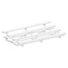 Photo of Jaypro Indoor Bleacher with Tip & Roll feature, showing bleachers rolled up against the wall