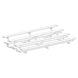 Photo of Jaypro Indoor Bleacher with Tip & Roll feature, showing bleachers rolled up against the wall
