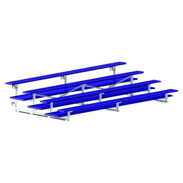 Jaypro Indoor Bleacher with 4 rows and double foot planks in powder coated finish