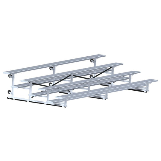 Jaypro Indoor Bleacher - 15 ft. (4 Row - Single Foot Plank) - Tip & Roll BLCH-4TRG