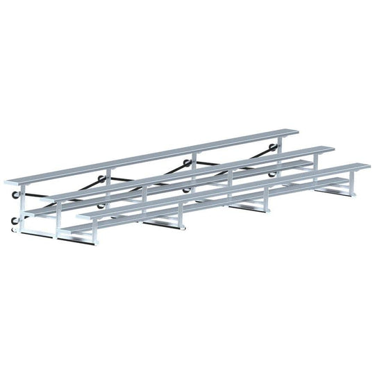 Jaypro Indoor Bleacher - 21 ft. (3 Row - Single Foot Plank) - Tip & Roll BLCH-321TRG