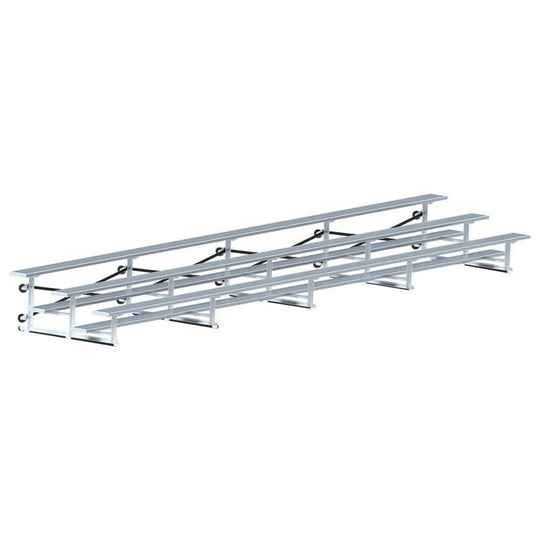 Jaypro Indoor Bleacher - 27 ft. (3 Row - Single Foot Plank) - Tip & Roll BLCH-327TRG