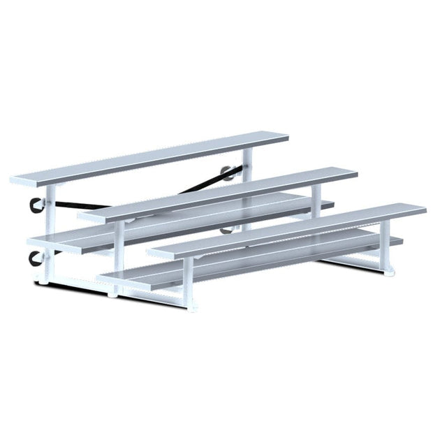 Jaypro Indoor Bleacher - 7-1/2 ft. (3 Row - Double Foot Plank) - Tip & Roll BLDP-375TRG
