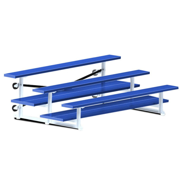 Jaypro Indoor Bleacher - 7-1/2 ft. (3 Row - Double Foot Plank) - Tip & Roll (Powder Coated) BLDP-375TRGPC