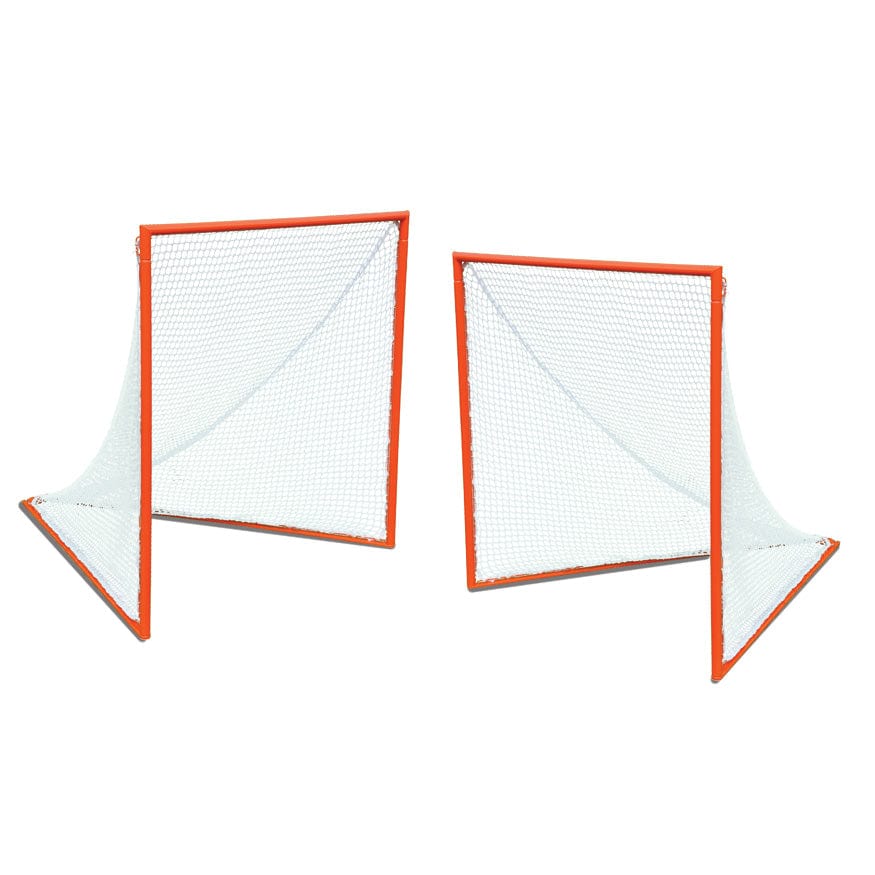 Two large lacrosse goals set up on a field, perfect for competitive play