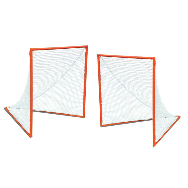 Two large lacrosse goals set up on a field, perfect for competitive play