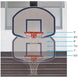 Jaypro Sports Little Champ LC-6HP Easy Adjust Backboard Adapter attached to a basketball hoop