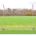Jaypro Sports Portable Football/Soccer Practice H-Frame Goal (High School) set up on a field