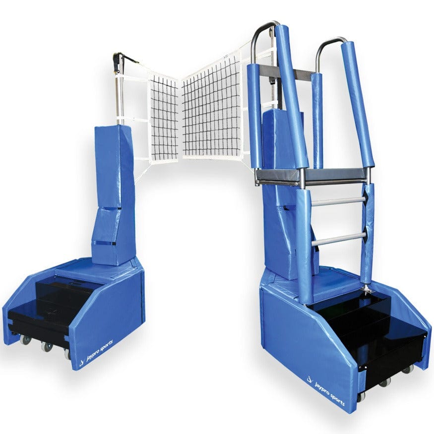 Jaypro Sports PowerLite Portable Volleyball System with retractable wheels and competition-grade net