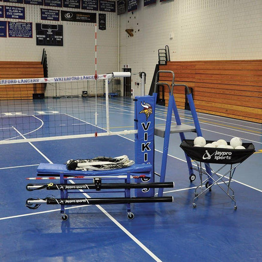 Jaypro PowerLite Volleyball System Deluxe Package (3-1/2 in. Floor Sleeve) PVB-7PKGDX