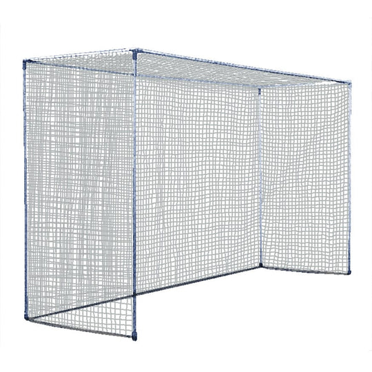 Jaypro PFHG-41 field hockey goal with cast aluminum corners ready to use on a green field