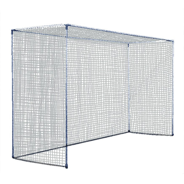 Jaypro PFHG-41 field hockey goal with cast aluminum corners ready to use on a green field
