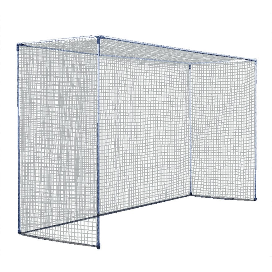 Jaypro PFHG-41 field hockey goal with cast aluminum corners ready to use on a green field
