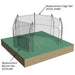 Heavy-duty Jaypro Replacement Discus Cage Net installed on a discus throwing cage