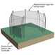 Heavy-duty Jaypro Replacement Discus Cage Net installed on a discus throwing cage