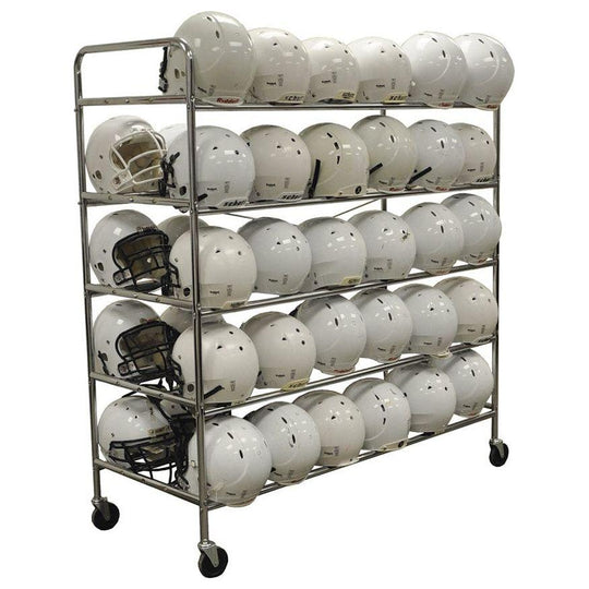 Jaypro StackMaster Deluxe Helmet Rack with 60 helmet capacity, on casters for easy movement