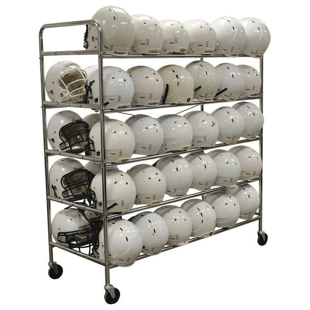 Jaypro StackMaster Deluxe Helmet Rack with 60 helmet capacity, on casters for easy movement