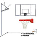 Jaypro Straight Post Basketball System (4-1/2" Pole with 4' Offset) 72"W x 42"H Acrylic Backboard