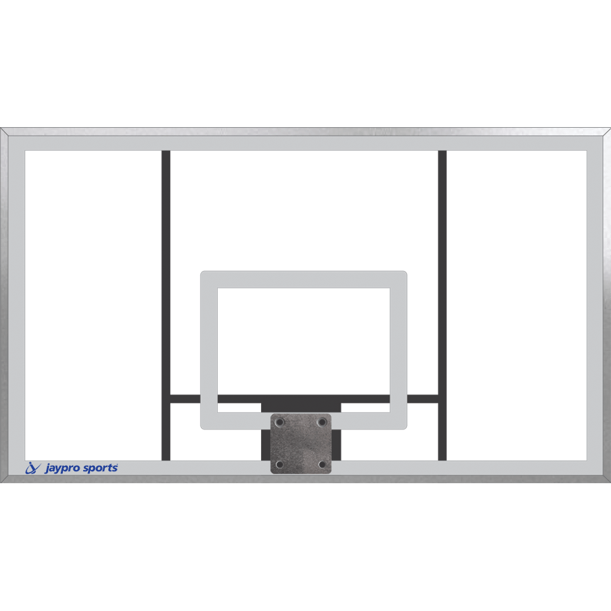 Jaypro Straight Post Basketball System (4-1/2" Pole with 4' Offset) 72"W x 42"H Acrylic Backboard