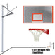 Jaypro Straight Post Basketball System (4-1/2" Pole with 4' Offset) 72"W x 42"H Perforated Aluminum Backboard