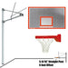 Jaypro Straight Post Basketball System (5-9/16" Pole with 6' Offset) 72"W x 42"H Perforated Aluminum Backboard