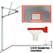 Jaypro Straight Post Basketball System (5-9/16" Pole with 6' Offset) 72"W x 42"H Perforated Aluminum Backboard