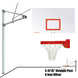 Jaypro Straight Post Basketball System (5-9/16" Pole with 6' Offset) 72"W x 42"H Steel Backboard