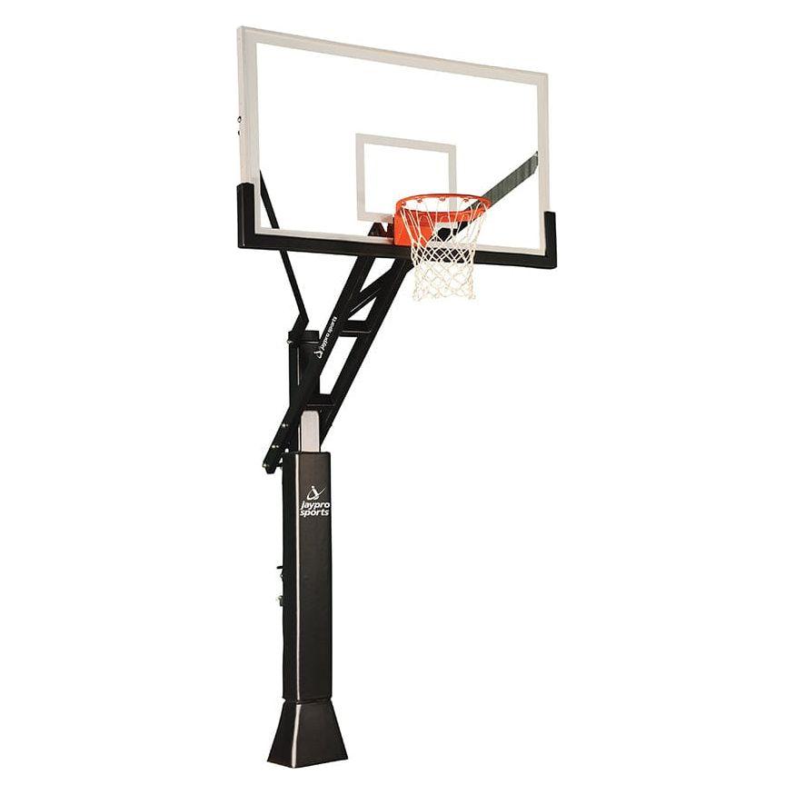 Jaypro Titan Basketball System Adjustable Series 5 in.x 5 in. Pole with 3 ft. Offset 60 in. Backboard CV553B