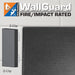 Jaypro WallGuard Fire/Impact Rated wall padding in white, installed on gym wall