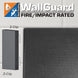 Jaypro WallGuard Fire/Impact Rated wall padding in white, installed on gym wall