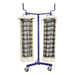 Jaypro Sports Net Keeper VNK22 with two volleyball nets neatly stored on durable rack
